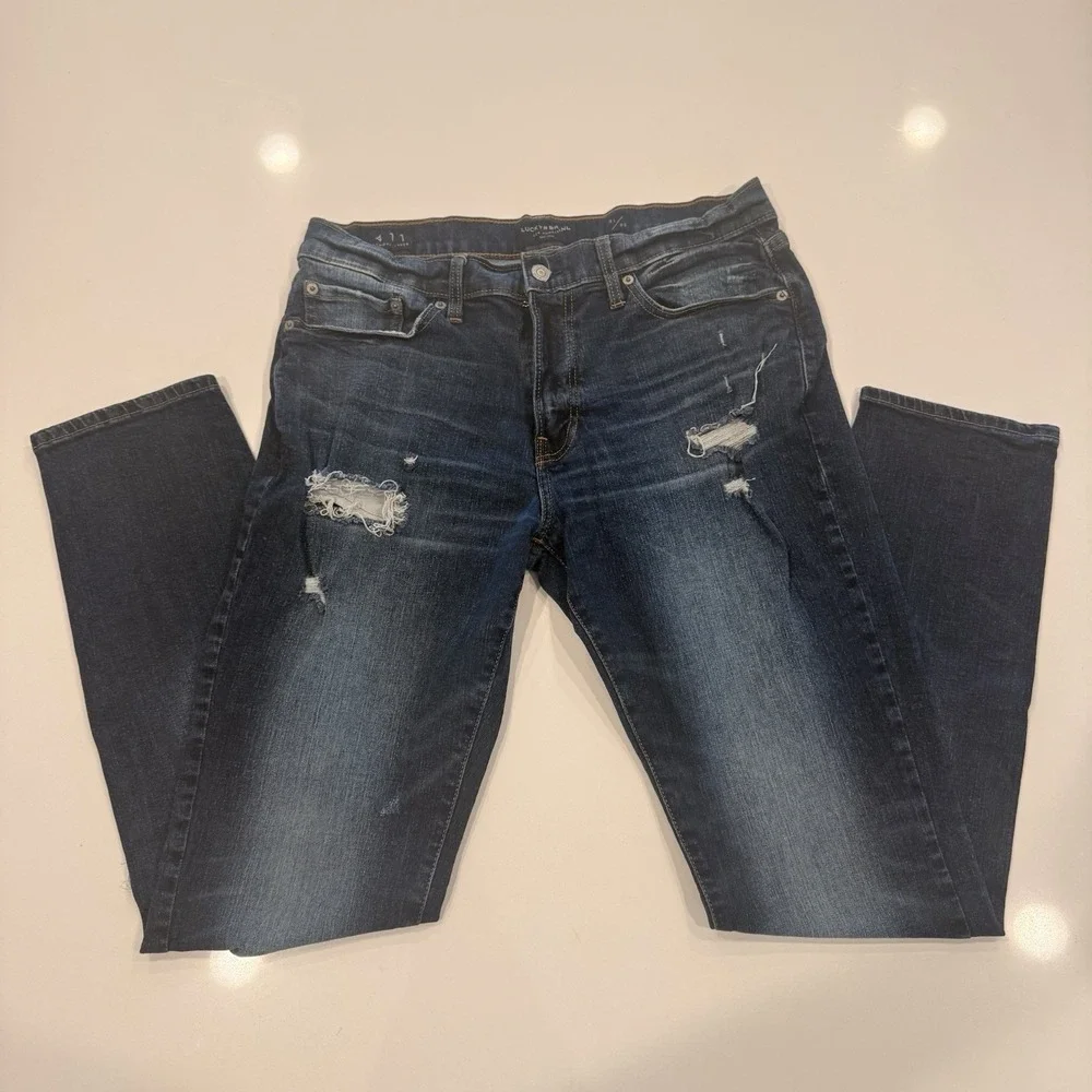 Lucky Brand Jeans Mens 31x32‎ Blue 411 Athletic Taper Fit Stretch Denim Pants